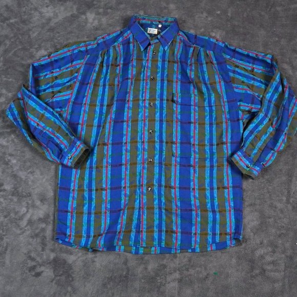 Stefano Conti Hawaiian Shirt Men's Small Button Up All Over Print Jaquard Leaves - Picture 1 of 8